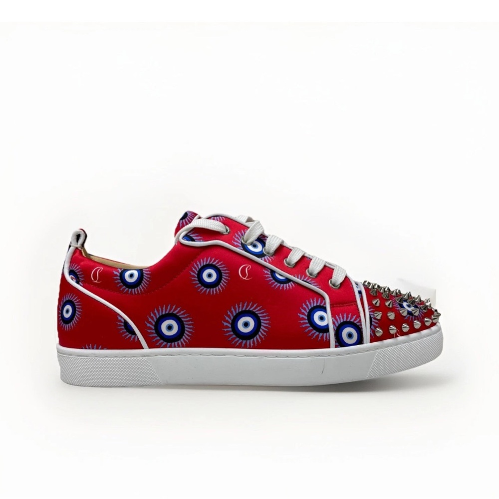Christian Louboutin Red and White Spiked Sneakers SOLD